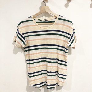 Madewell Colorful Striped Crew Neck Tee-Shirt S
